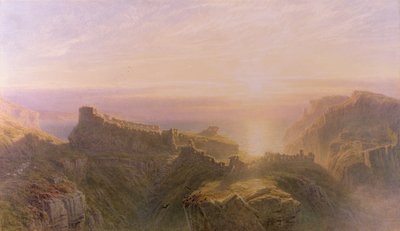 Sonnenuntergang in Tintagel, 1871 von John Mogford